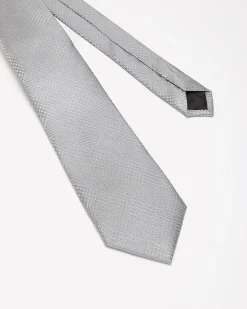 Silver Regular Textured Tie