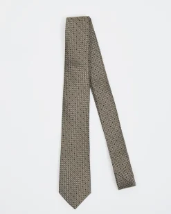 Skinny Tie with Square Geometric Pattern