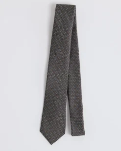 Skinny Tie with Square Geometric Pattern