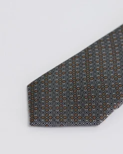 Skinny Tie with Square Geometric Pattern