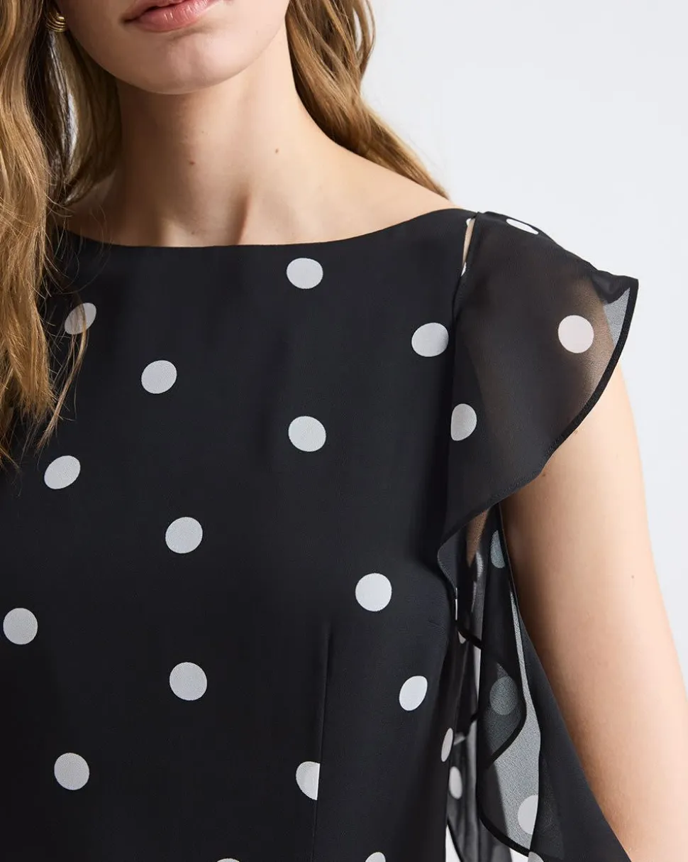 Sleeveless A-Line Cocktail Dress with Ruffles
