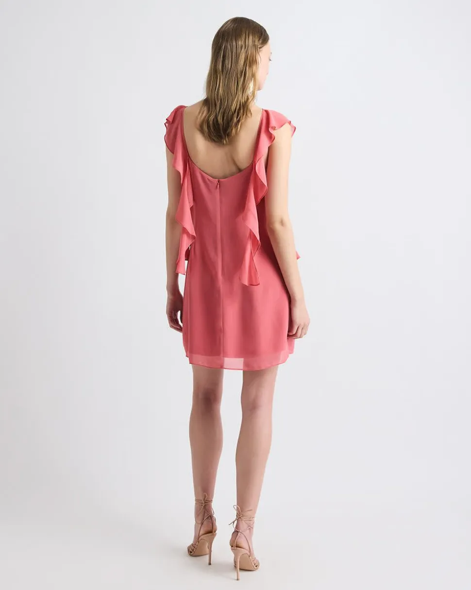 Sleeveless A-Line Cocktail Dress with Ruffles