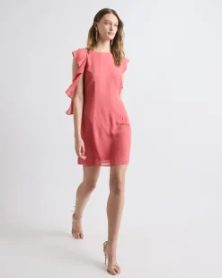 Sleeveless A-Line Cocktail Dress with Ruffles