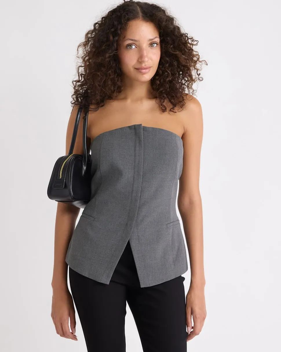 Sleeveless Bustier Blouse