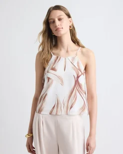 Sleeveless Crew-Neck Chiffon Blouse