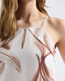 Sleeveless Crew-Neck Chiffon Blouse