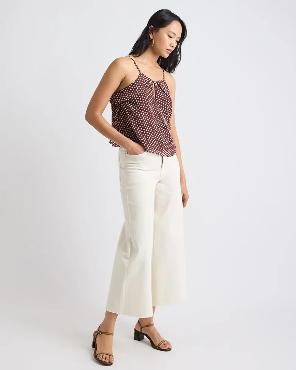 Sleeveless Crew-Neck Chiffon Blouse