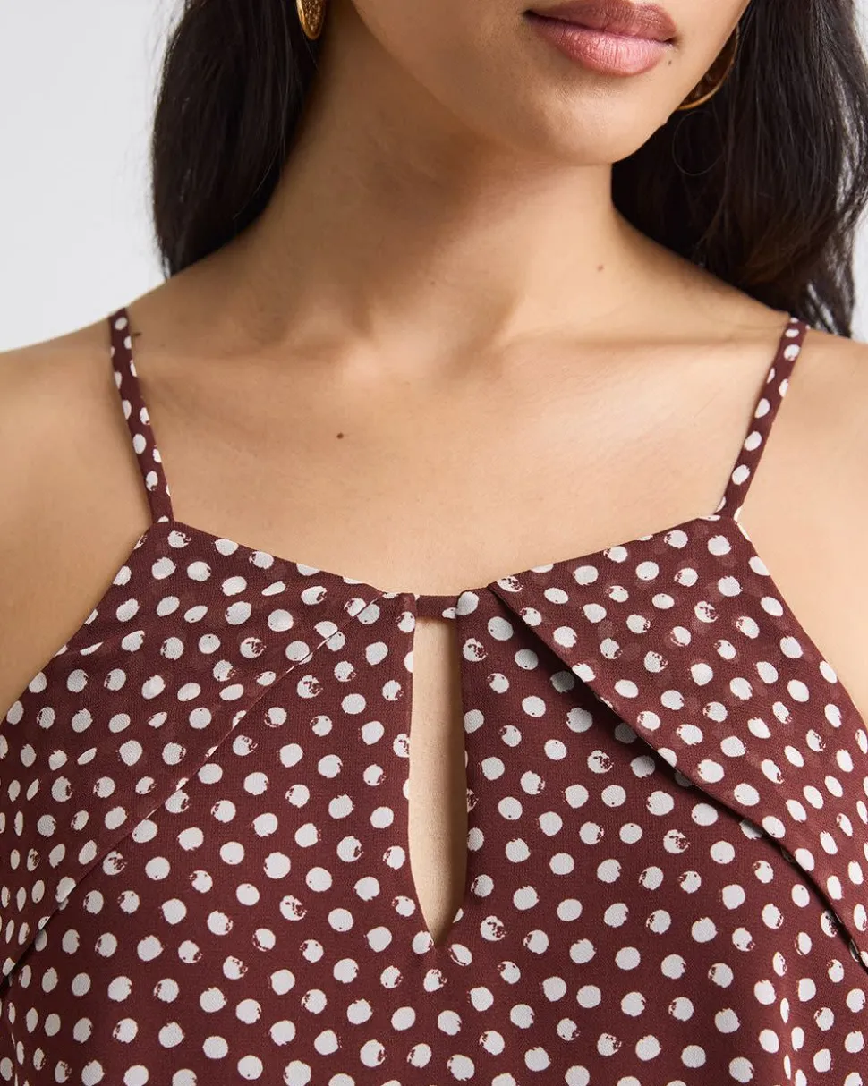 Sleeveless Crew-Neck Chiffon Blouse