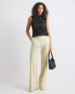 Sleeveless Crew-Neck Crochet Top