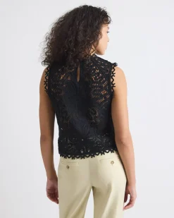 Sleeveless Crew-Neck Crochet Top