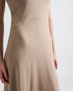 Sleeveless Crew-Neck Midi Dress