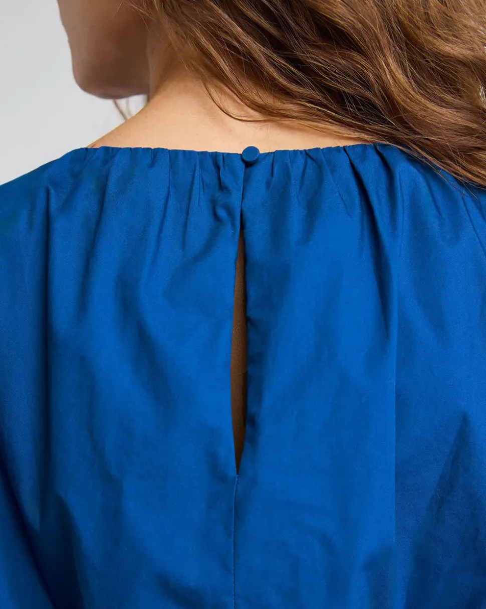 Sleeveless Cropped Bubble Blouse