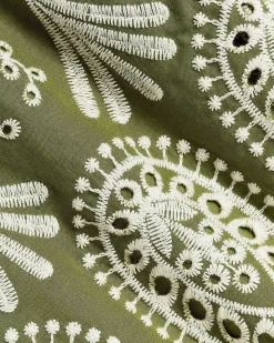 Sleeveless Embroidered Blouse with Ruffles