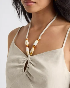 Sleeveless Halter-Neck Linen-Blend Midi Dress