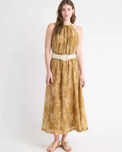 Sleeveless Halter-Neck Maxi Dress