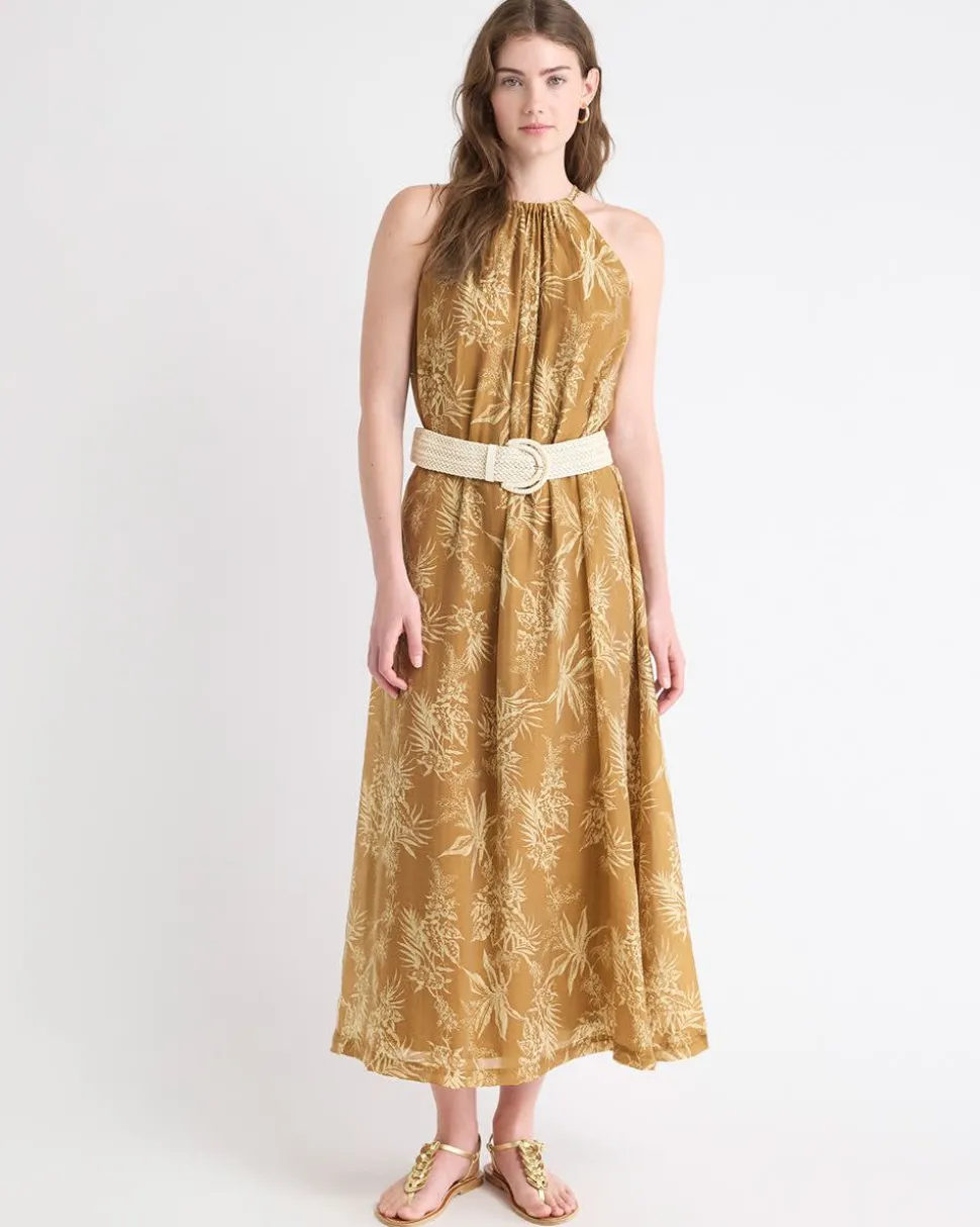 Sleeveless Halter-Neck Maxi Dress