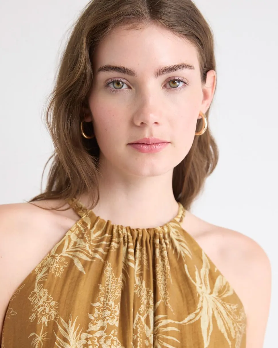 Sleeveless Halter-Neck Maxi Dress