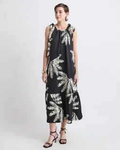 Sleeveless Halter-Neck Midi Dress