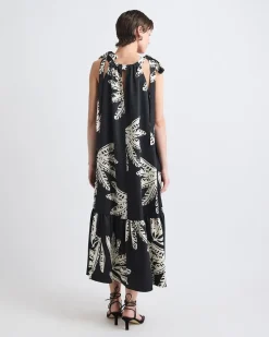 Sleeveless Halter-Neck Midi Dress