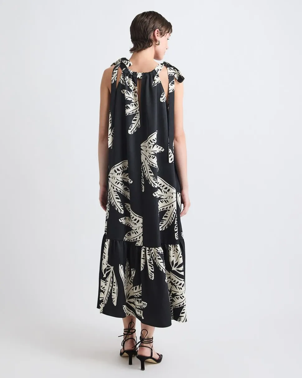 Sleeveless Halter-Neck Midi Dress