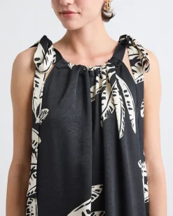Sleeveless Halter-Neck Midi Dress
