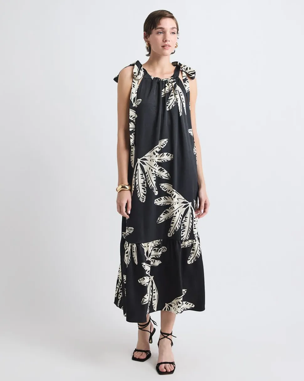 Sleeveless Halter-Neck Midi Dress