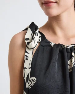 Sleeveless Halter-Neck Midi Dress