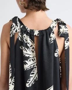 Sleeveless Halter-Neck Midi Dress