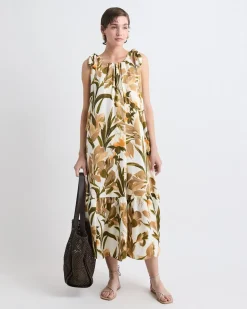 Sleeveless Halter-Neck Midi Dress