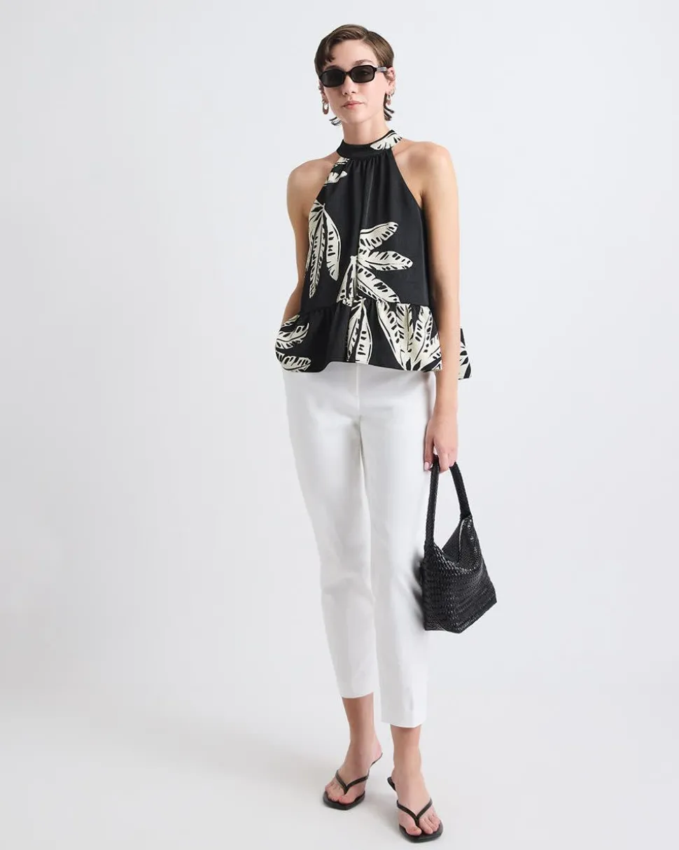 Sleeveless Halter-Neck Satin Blouse