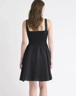 Sleeveless Mini Cocktail Dress with Square Neckline