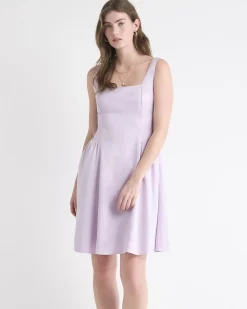 Sleeveless Mini Cocktail Dress with Square Neckline