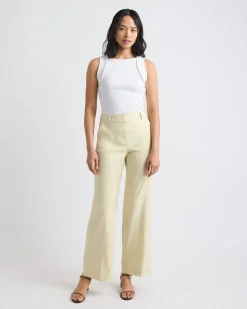 Sleeveless Mix-Media Crew-Neck Top