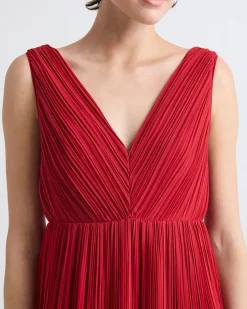 Sleeveless Pleated Chiffon Maxi Dress