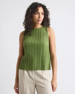 Sleeveless Pleated Top