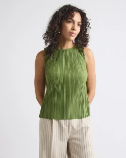 Sleeveless Pleated Top