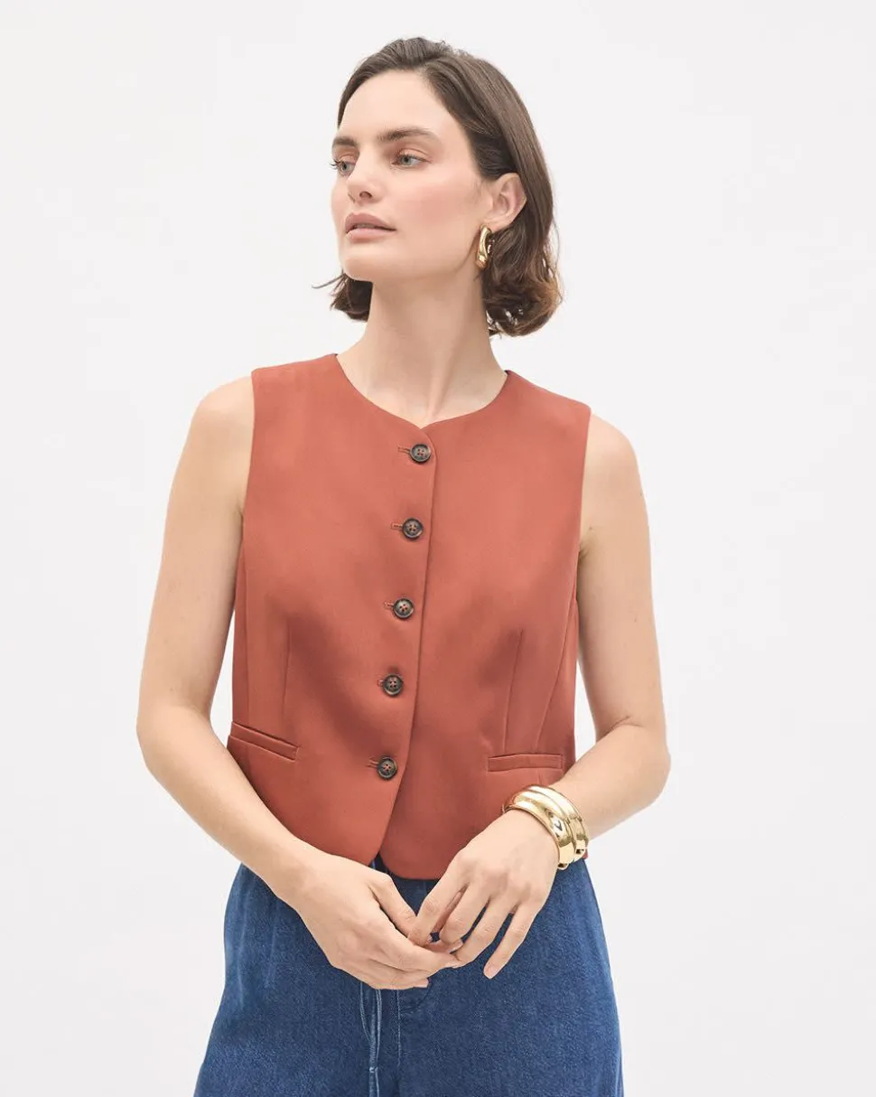 Sleeveless Satin Vest
