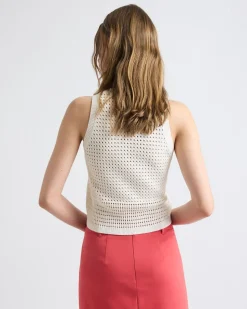 Sleeveless Short Crochet Sweater