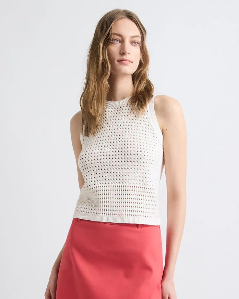 Sleeveless Short Crochet Sweater