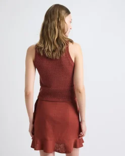 Sleeveless Short Crochet Sweater