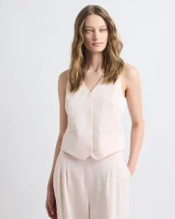 Sleeveless Short Satin Vest
