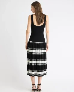 Sleeveless Square-Neck Midi Dress