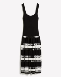 Sleeveless Square-Neck Midi Dress
