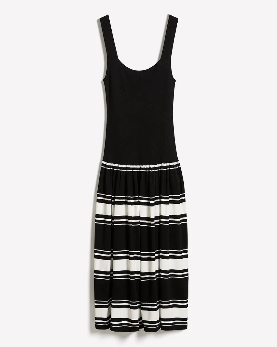 Sleeveless Square-Neck Midi Dress