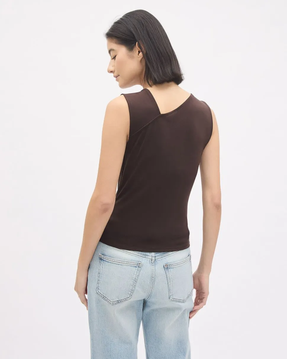 Sleeveless Top with Asymmetrical Neckline