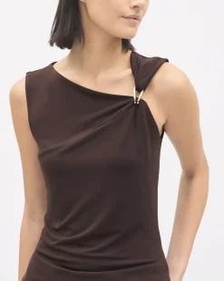 Sleeveless Top with Asymmetrical Neckline