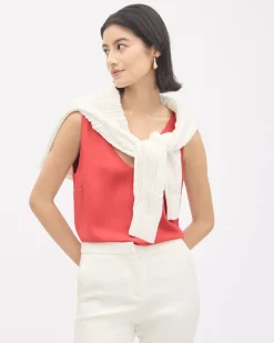 Sleeveless V-Neck Blouse