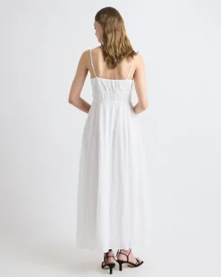 Sleeveless V-Neck Maxi Dress in Textured Jacquard