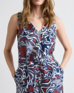 Sleeveless V-Neck Midi Dress with Belt