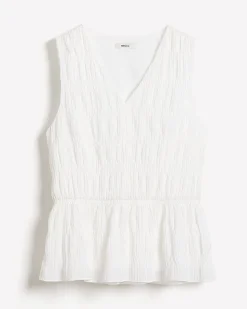 Sleeveless V-Neck Peplum Blouse